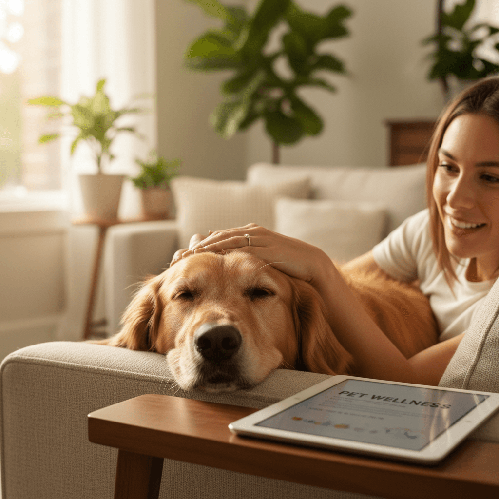 Person with pet in a natural outdoor setting
